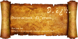 Dvoracsek Ágnes névjegykártya