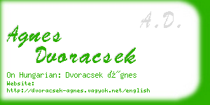 agnes dvoracsek business card